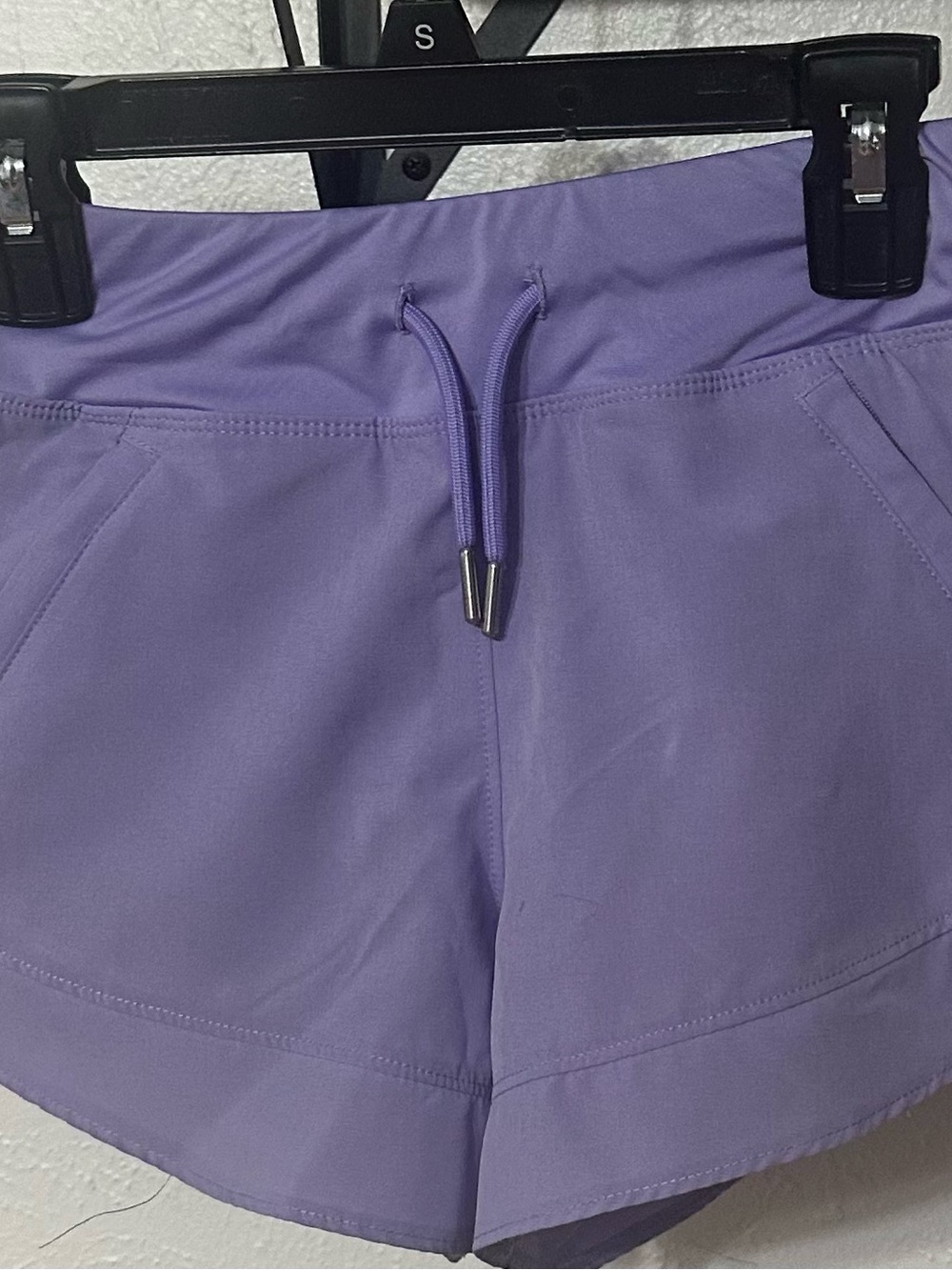 Girls' Lavender Drawstring Athletic Shorts